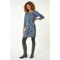 Roman Women's Baroque Pocket Detail Shift Dress in Blue | Size: 18