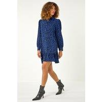 Roman Women's Abstract Print Shirt Dress in Blue | Size: 18