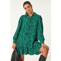 Roman Women's Abstract Print Shirt Dress in Green | Size: 16