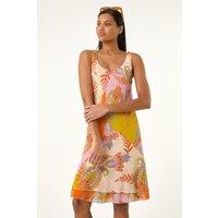 Roman Women's Paisley Double Layer Dress in Pink | Size: 20