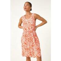 Roman Women's Petite Linen Mix Pocket Dress in Coral | Size: 18