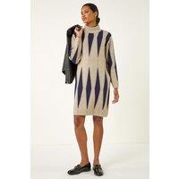 Roman Women's Abstract Hotfix Jumper Dress in Navy | Size: Small
