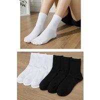 WOVCOR Women's 6 Pack Cotton Ribbed Knit Crew Socks