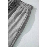 Everyday The Label Women's Light Grey Solid Color Fleece Lined Drawstring Waist Casual Pants | Size: 22