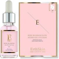 Erth Skin London Women's Rose Glow Revival Set: Facial Oil 30ml + Rose Hydro-Gel Eye Pads in Natural
