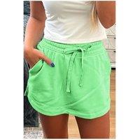 Everyday The Label Women's Light Green French Terry Drawstring Mini Skort with Pockets | Size: Small