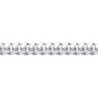 Jewelco London Men's Silver Miami Cuban Court Curb Link Chain Bracelet 8mm 8.5" in White