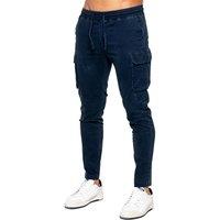 Enzo Men's Stretch Cargo Trousers in Navy | Size: XL