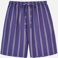 British Boxers Men's "Banbury Navy" Stripe Brushed Cotton Sleep Shorts in Dark Blue | Size: Large