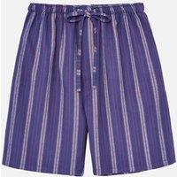 British Boxers Men's "Banbury Navy" Stripe Brushed Cotton Sleep Shorts in Dark Blue | Size: XL