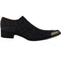 XPOSED Men's Stylish Metal Toe Loafers with Glitter in Black | Size: 10