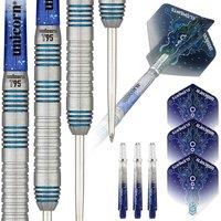 Unicorn Steel Tip Darts Set | Core XL T95 Series Style 2 | 95% Tungsten Barrels with Blue Accents | 23 g
