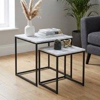 Garden Greatness Maison Marble Effect Nesting Tables in Brown | Size: 1 Pack
