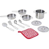 Teamson Kids Little Chef Frankfurt Stainless Steel Cooking Accessory Set in Silver