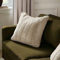 Paoletti Empress Faux Fur Cushion in Light Beige | Size: 55 cm x 55 cm