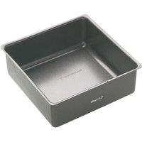 MasterClass Non-Stick Loose Base Deep Cake Pan, Carbon Steel Square Cake Tin, 30cm in Grey