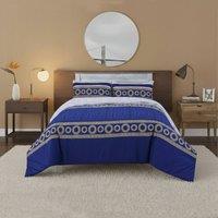 Snug City Greek Design Complete Bedding Set Duvet Cover Pillowcase Fitted Sheet | Size: King