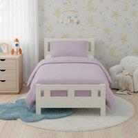 Snug City Flannelette Cotton Cot Bed Duvet Cover Set Brushed Warm Bedding Set in Lilac