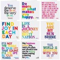 Quotable Happy Quotes Greetings Cards 9 Multipack Assorted | Size: 9 Pack