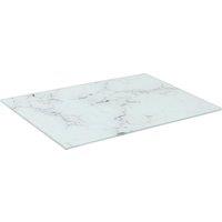 Harbour Housewares Glass Chopping Board - 30 x 20cm Marble Effect Kitchen Cutting Board in White | Size: 30 x 20 cm