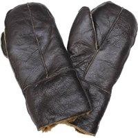 TruClothing Sheepskin Shearling Mittens Winter Thermal Gloves in Dark Brown | Size: Medium