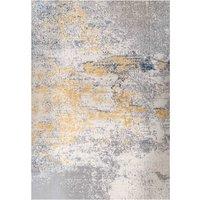 Kukoon Grey Ochre Yellow Distressed Abstract Living Area Rug | Size: 60 cm x 240 cm