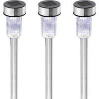 Globrite 10 Pack Stainless Steel LED Solar Garden Lights with Stake in Silver