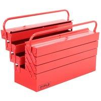 Oypla 4 Tier 7 Tray Metal Cantilever Tool Box in Red