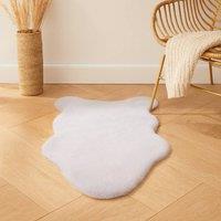 Voltico Super Soft Faux Fur Rug - Luxury Accent Rug for Bedroom & Lounge in Pale Grey | Size: 100 cm x 110 cm