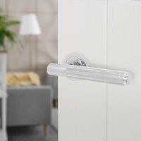 AFIT Chrome Door Handle Polished Chrome Internal Lever On Rose 1 Pack in Silver | Size: 150mm x 150mm