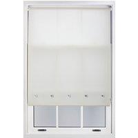 Furnished Cream Daylight Roller Blind with Chrome Round Eyelets - Trimmable Window Shade | Size: 205 cm width x 210 cm drop