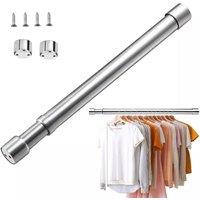 VOGREX 56-100cm Extendable Stainless Steel Wardrobe Rail in Silver
