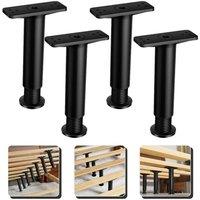 VOGREX 4X Telescopic Adjustable Bed Support Furniture Sofa Leg in Black