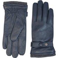 TruClothing Men's Leather Gloves Touchscreen Ribbed Knit Cuffs in Blue | Size: Medium