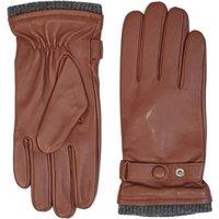 TruClothing Men's Leather Gloves Touchscreen Ribbed Knit Cuffs in Tan | Size: Small