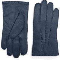 TruClothing Men's Sheepskin Leather Gloves Soft Wool Lined 3-Point Design in Blue | Size: Small