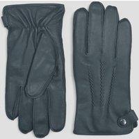 TruClothing Men's Leather Gloves Winter Wool Lined Snap Button Closure in Olive | Size: XL