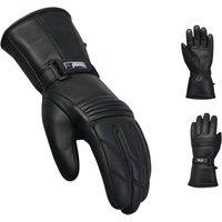 TruClothing Men's Cowhide Motorcycle Gloves 3M Thinsulate Thermal Insulation in Black | Size: Small