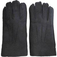 TruClothing Men's Sheepskin Leather Gloves Winter Suede Warm Wool Lining in Black | Size: Small