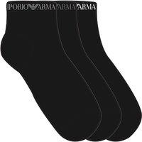 Emporio Armani Men's 3-Pack Sneaker Socks Black | Size: Large