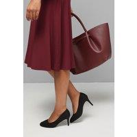 Good For the Sole Women's : Wide Fit Elsa Almond Toe Stiletto Heel Court Shoes in Natural Black | Size: 6