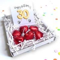 Aye Do Gifts Women's 30th Birthday Cubic Zirconia Earrings Gold Balloon Mini Gift Hamper in Silver
