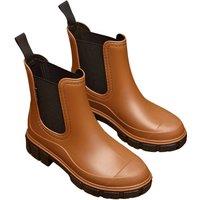IVACHY Women's Waterproof Rain Boots Wellingtons Boots- Chelsea Boots in Brown | Size: 5