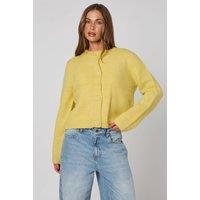 Urban Bliss Women's Wool Blend Cropped Cardigan in Lime | Size: Large