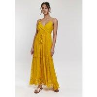 South Beach Women's Summer Dresses SEQUIN DETAIL CAMI V NECK MAXI DRESS in Yellow | Size: 14