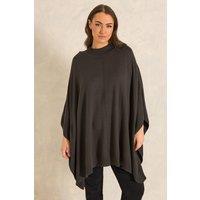 Evans Women's Seam Detail Knitted Cape in Chocolate | Size: 14-20