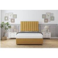 Comfort Beds Tokyo Plush Divan Base No Drawers - 26 Headboard in Mustard | Size: Double
