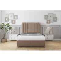 Comfort Beds Tokyo Plush Divan Base No Drawers - 26 Headboard in Taupe | Size: Small Double