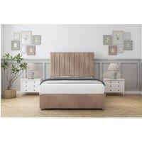Comfort Beds Tokyo Naples Divan Base No Drawers - 26 Headboard in Light Brown | Size: Small Double