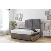 Comfort Beds Tokyo Naples Divan Base 2 Drawers - 26 Headboard in Grey | Size: Super King
